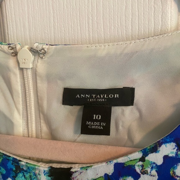 Ann Taylor Floral BLue Green High Low Sleeveless Tiered MIDI Dress Women’s Sz 10 - Picture 2 of 11